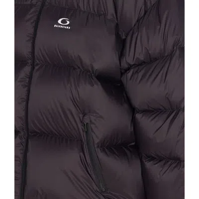 Balenciaga High Neck Puffer Down Jacket With Pockets In Brown