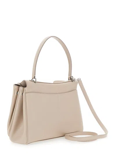 Balenciaga Women 'medium Rodeo' White Handbag With Detachable Key Holder In Smooth Leather Woman In White