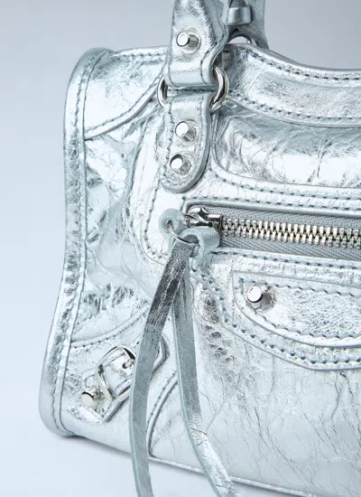 Balenciaga Women Mini Le City Handbag In Silver