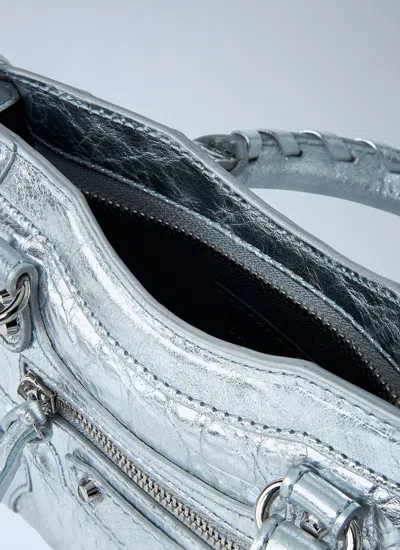 Balenciaga Women Mini Le City Handbag In Silver