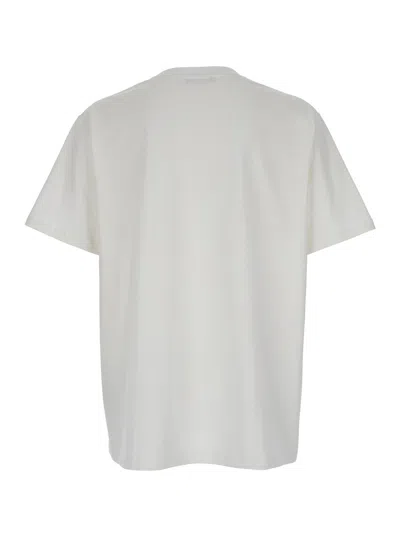 Balmain Men White Crewneck T-shirt With Maxi Logo Lettering On The Front In Cotton Man In White