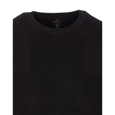 Belstaff Ribbed Crewneck Long Sleeve Sweater In Black