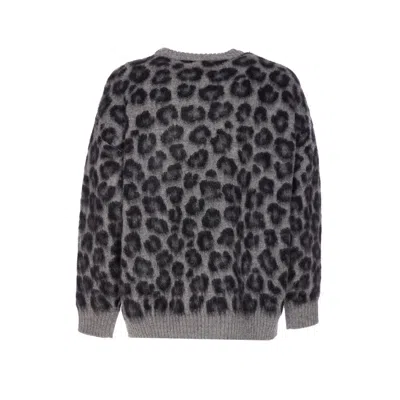 Bottega Veneta Men Animalier Sweater In Gray