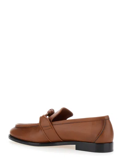 Bottega Veneta Men Brown Loafers With Knot Detail On The Front In Leather Man In Multi