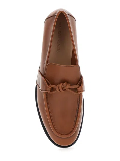 Bottega Veneta Men Brown Loafers With Knot Detail On The Front In Leather Man In Multi