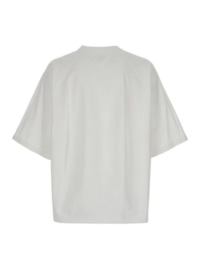 Bottega Veneta White T-shirt With Applied Patch On The Front In Cotton Man In Multi