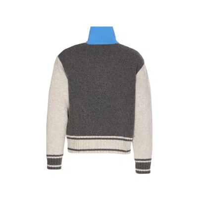 Bottega Veneta Men Wool Cardigan In Gray