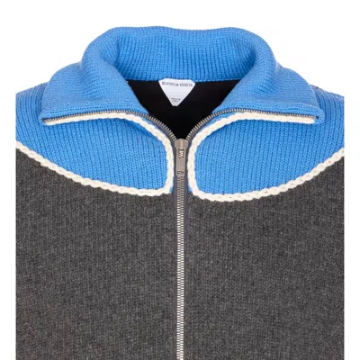 Bottega Veneta Men Wool Cardigan In Gray