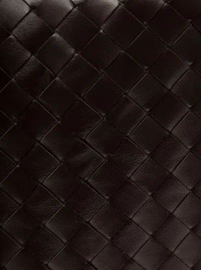 Bottega Veneta Women 'hop Large' Brown Shoulder Bag With Intreccio Motif In Leather Woman In Brown