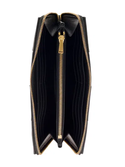 Bottega Veneta Women Black Intreccio Nappa Leather Wallet  Woman In Multi