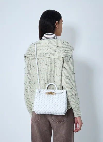 Bottega Veneta Women Small Andiamo Handbag In White