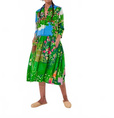 Mii Collection Santi Dress In Multi In Green