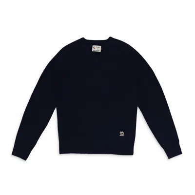 Aimé Leon Dore Navy Drake's Intarsia Knit Sweatshirt In Blue