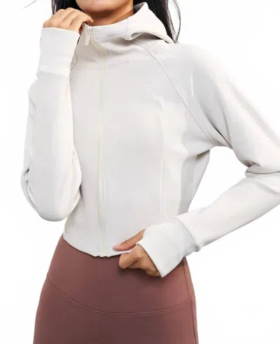 91thelabel Luminaluxe Fleece Active Jacket In Eggshell In White