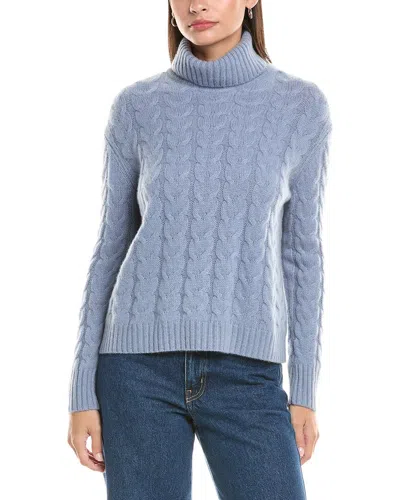 The Cashmere Project Turtleneck Cashmere Sweater In Blue