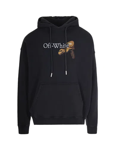 Off-white Washed Black Cupid Arrow Skate Logo Hoodie