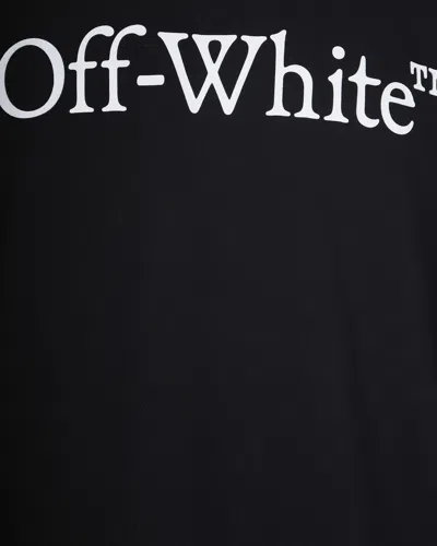 Off-white Oversized Black T-shirt With Contrasting Logo Print In Cotton