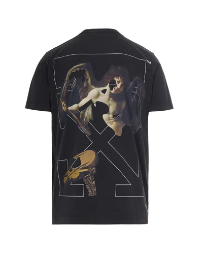Off-white Washed Black Cupid Arrow Skate Logo T-shirt