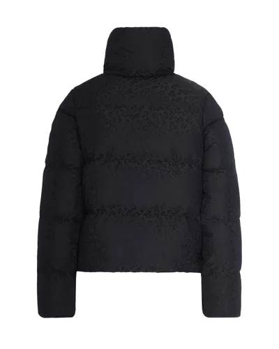 Colmar Animal Print Down Jacket With Maxi Collar Black In Black
