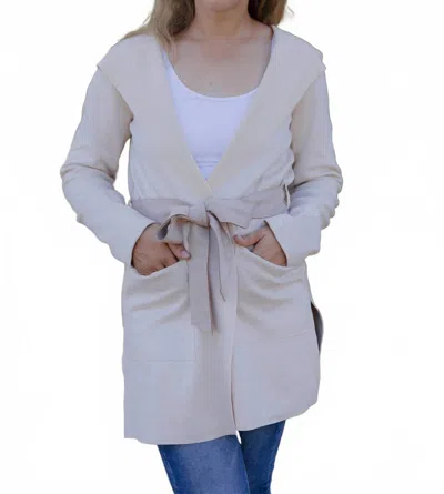 Hem & Thread Leah Hooded Coat In Beige In Neutral