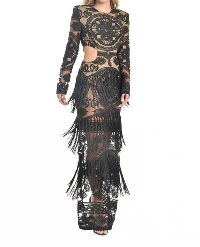 Steffany Milano Mystic Monaco Gown In Black In Black