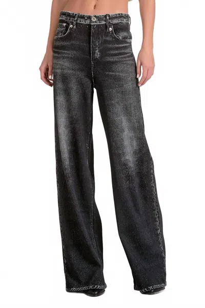 Elan Joy Sweatpants Jeans In Grey Wash In Black