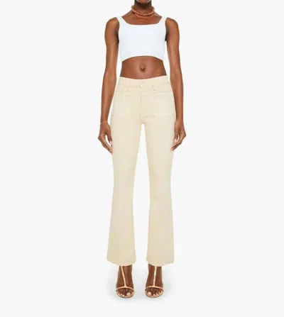Mother Patch Pocket Weekender Flared Jeans In Wacky Khaki In Neutral