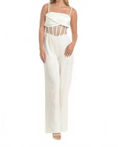 Steffany Milano Pearl Dream Jumpsuit In White In White