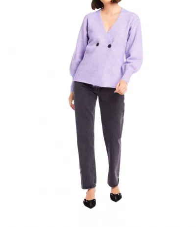 Fifteen Twenty Lucy Long Sleeve V-neck Cardigan In Lilac In Purple