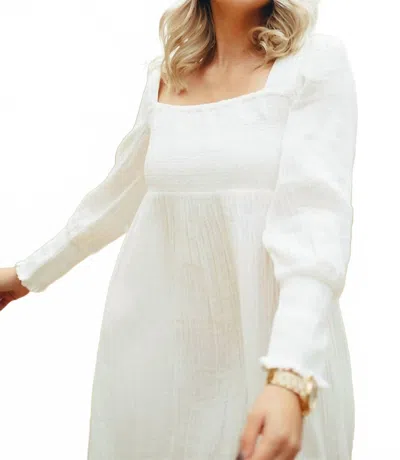 People Of Leisure Eleanor Midi Dress In White In White
