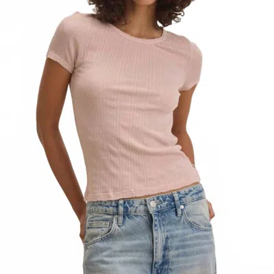 Velvet By Graham & Spencer Enati Pointelle Short Sleeve Tee In Tutu In Pink