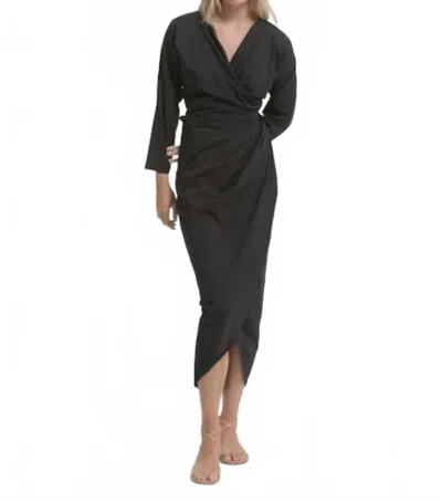 Cali Dreaming Tulip Wrap Dress In Black In Black
