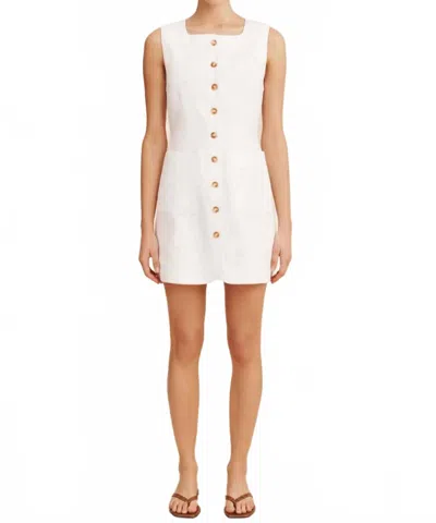 Posse Emma Button Down Mini Dress In Ivory In White