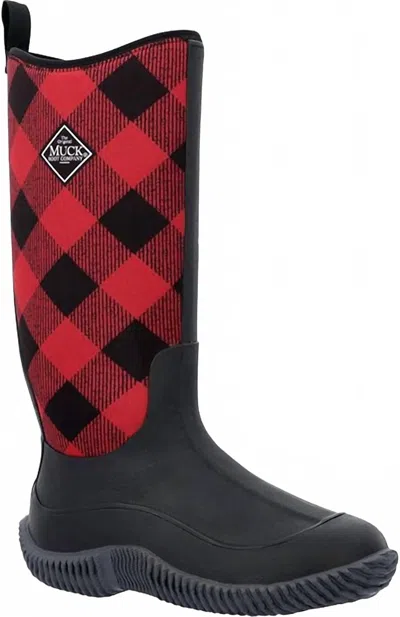 Muck Women's Hale Tall Boot In Black/buffalo In Red