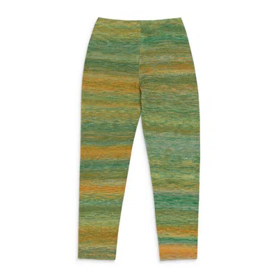 Gauntlett Cheng Pedal Pushers Green Orange Leggings In Green