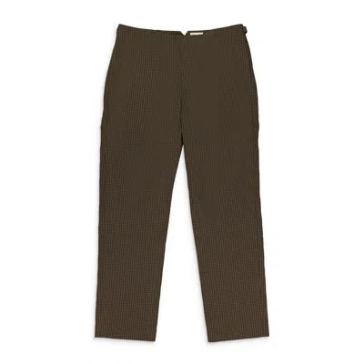 Aimé Leon Dore Brown Plaid Nylon Trousers In Brown