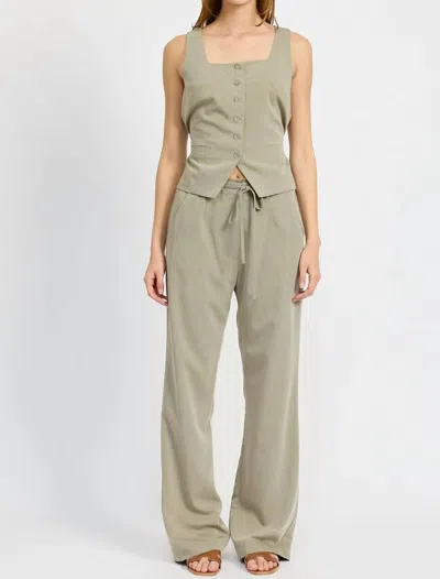 En Saison Roan Trouser In Lichen In Green