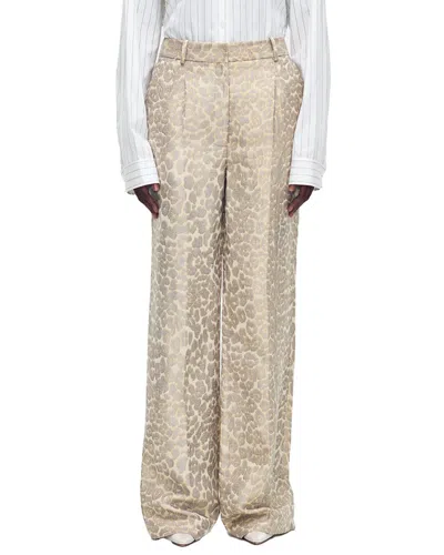 Adam Lippes Banks Silk-blend Pant In Brown