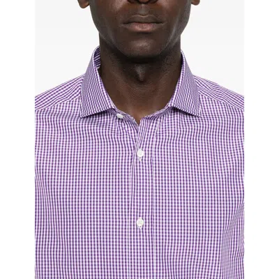 Brunello Cucinelli Gingham-check Shirt In Purple