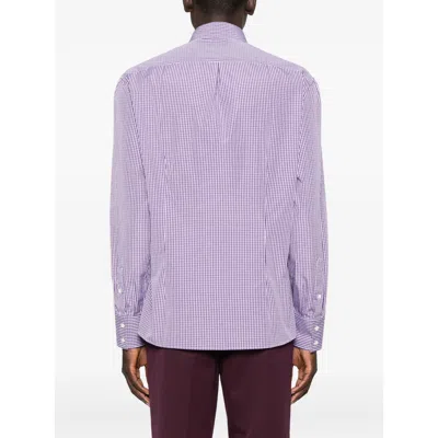 Brunello Cucinelli Gingham-check Shirt In Purple