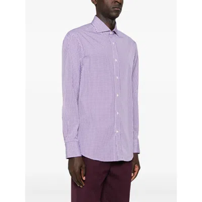 Brunello Cucinelli Gingham-check Shirt In Purple