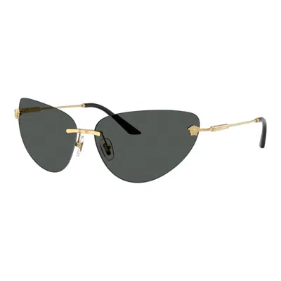 Versace 64mm Oversize Rimless Gradient Cat Eye Sunglasses In Gray