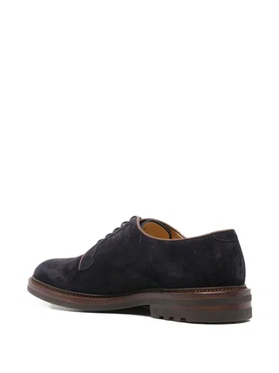 Brunello Cucinelli Suede Lace-up Shoes In Black