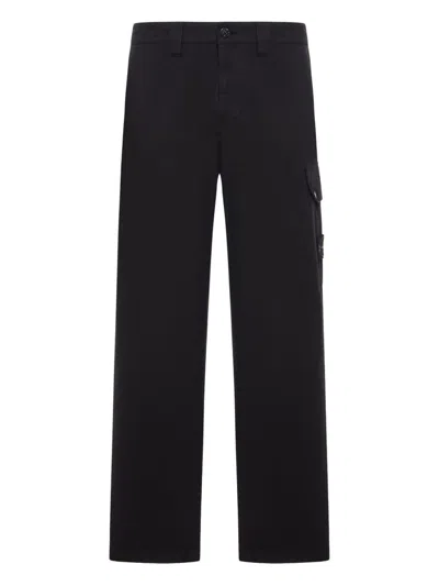 Stone Island Cotton Cargo Trousers Clothing In Black