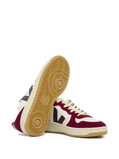 Veja V-10 Prime Panelled Leather Sneakers In White