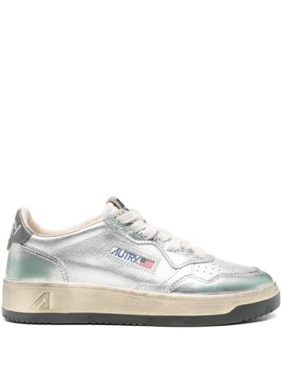 Autry Panelled Sneakers In Silver
