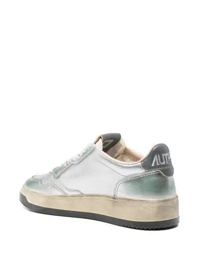 Autry Panelled Sneakers In Silver