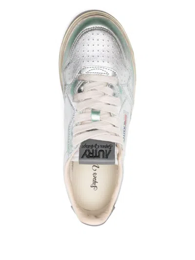 Autry Panelled Sneakers In Silver