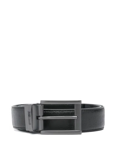 Just Cavalli Leather Belt In Black