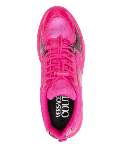 Versace Jeans Couture Logo-patch Chunky Sneakers In Red